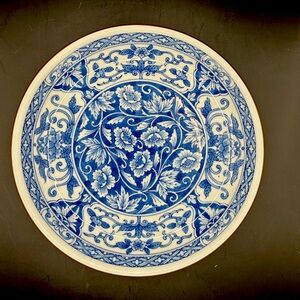 Andrea by Sadak Blue and White Asian Floral wide bowl